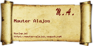 Mauter Alajos névjegykártya